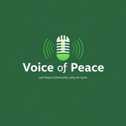 A logo design for a team called 'Voice of Peace', creatively symbolizing peace and community unity in Syria