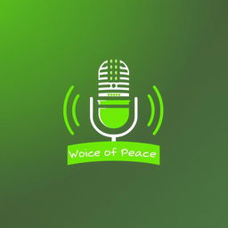 A logo design for a team called 'Voice of Peace', creatively symbolizing peace and community unity in Syria