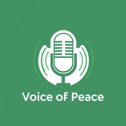 A logo design for a team called 'Voice of Peace', creatively symbolizing peace and community unity in Syria