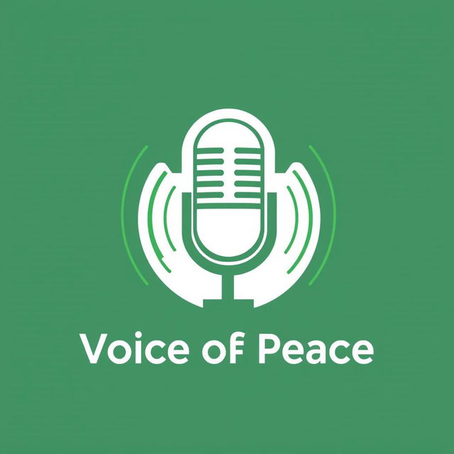 A logo design for a team called 'Voice of Peace', creatively symbolizing peace and community unity in Syria