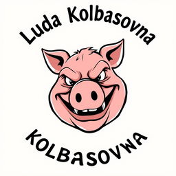 A cartoonish evil pig character wearing a mischievous grin, with exaggerated features that convey a sense of wickedness