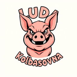 A cartoonish evil pig character wearing a mischievous grin, with exaggerated features that convey a sense of wickedness