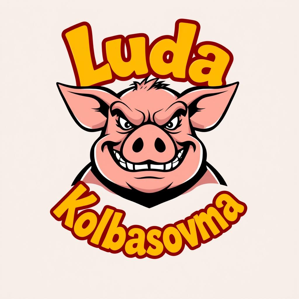 A cartoonish evil pig character wearing a mischievous grin, with exaggerated features that convey a sense of wickedness