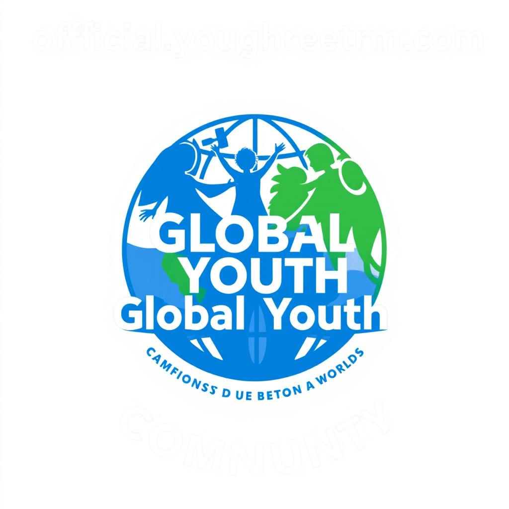 An official logo for the "Global Youth Network Community", featuring a modern and vibrant design that symbolizes global unity and collaboration among youth