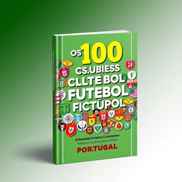 A book cover titled 'Os 100 Clubes de Futebol Fictícios de Portugal'