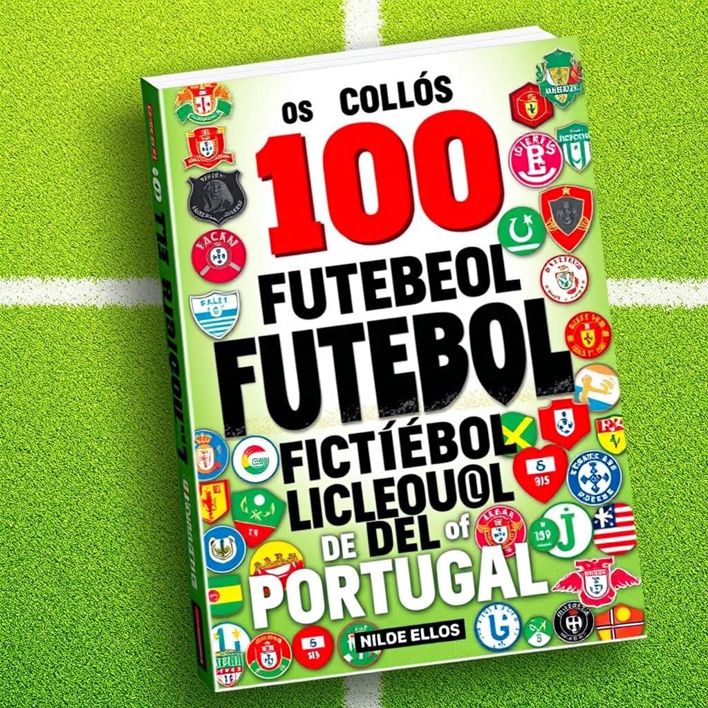 A book cover titled 'Os 100 Clubes de Futebol Fictícios de Portugal'