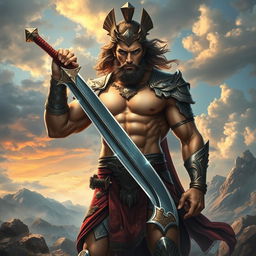 A stunning representation of the warrior Adonis, depicted as a muscular and heroic figure