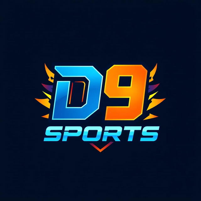 A bold and dynamic logo design for a gaming clan named 'D9 SPORTS'