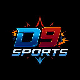 A bold and dynamic logo design for a gaming clan named 'D9 SPORTS'