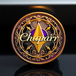 A beautifully designed tether coin, featuring intricate details and vibrant colors, set against an elegant backdrop