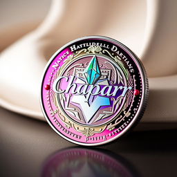 A beautifully designed tether coin, featuring intricate details and vibrant colors, set against an elegant backdrop