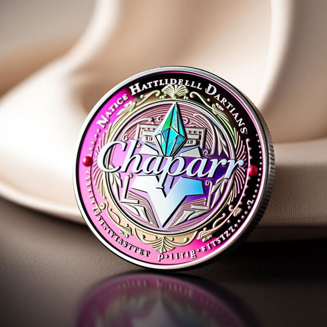 A beautifully designed tether coin, featuring intricate details and vibrant colors, set against an elegant backdrop