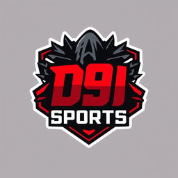 A logo design for a gaming clan in Free Fire featuring the text 'D9 SPORTS'