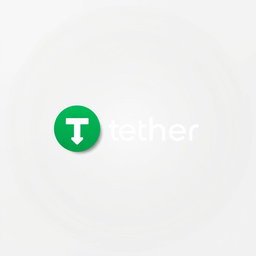 A sleek and modern logo design for Tether (USDT), featuring the iconic green circle with the white dollar sign inside