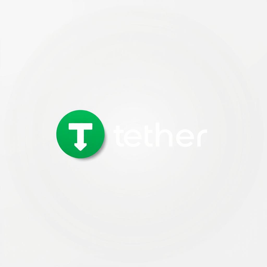 A sleek and modern logo design for Tether (USDT), featuring the iconic green circle with the white dollar sign inside