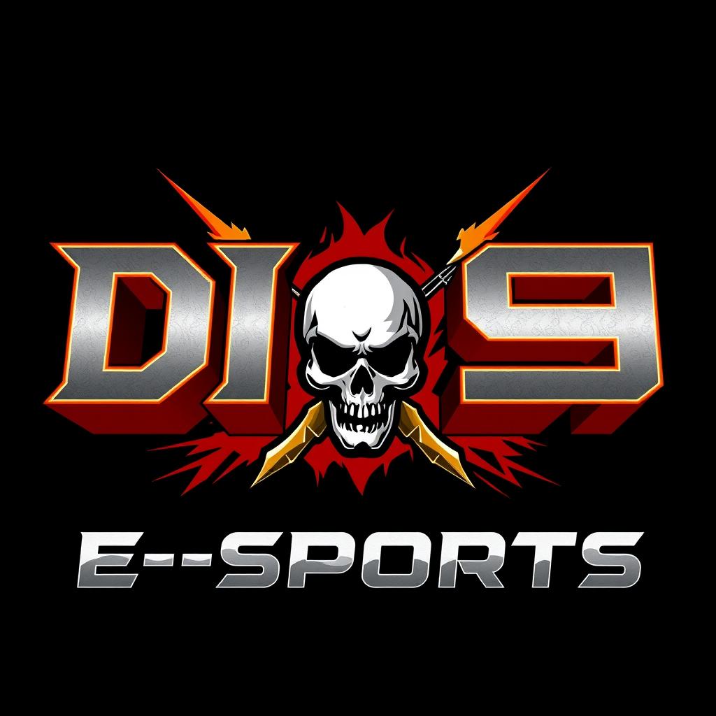 Logo design for a hard rock band named 'D9 E-SPORTS'