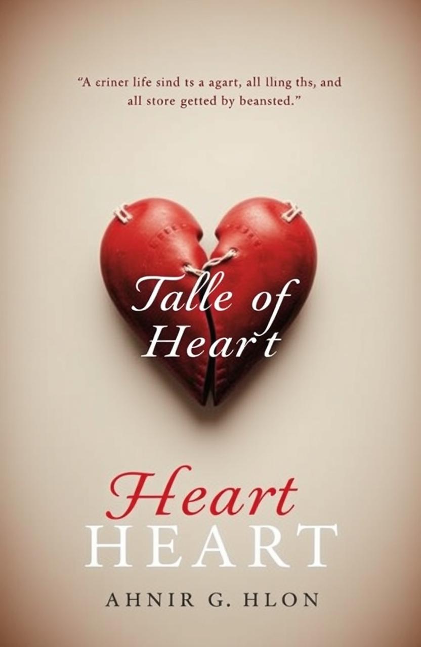 A book cover design that is poetic and emotionally heartbreaking, featuring a central image of a heart divided like a puzzle