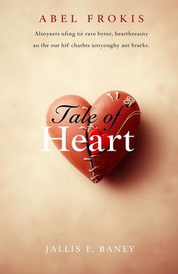 A book cover design that is poetic and emotionally heartbreaking, featuring a central image of a heart divided like a puzzle
