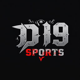 A bold and edgy logo design for a hard rock band named 'D9 SPORTS'