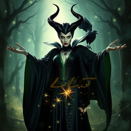 A dramatic and captivating portrayal of Maleficent, the iconic fairy from the Sleeping Beauty tale