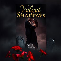 A dramatic book cover featuring a dark, moody background with deep, shadowy colors