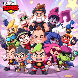 The personality traits of various Brawl Stars brawlers, showcasing an eclectic mix of lively, vibrant characters in a fun and action-oriented environment