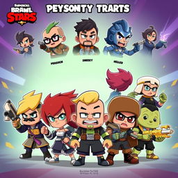 The personality traits of various brawlers from Supercell's Brawl Stars, featuring a diverse array of characters displaying their unique behaviors and characteristics