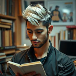 A portrait of a male writer and screenwriter, exuding creativity and confidence