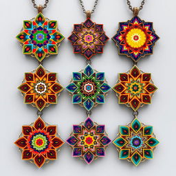 A set of kaleidoscopic jewelry designs that incorporate sound and scent as integral elements, reflecting the concept of hope and conveying political messages