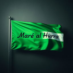 A vibrant and striking image of the green revolution flag, prominently displaying its colors and symbols