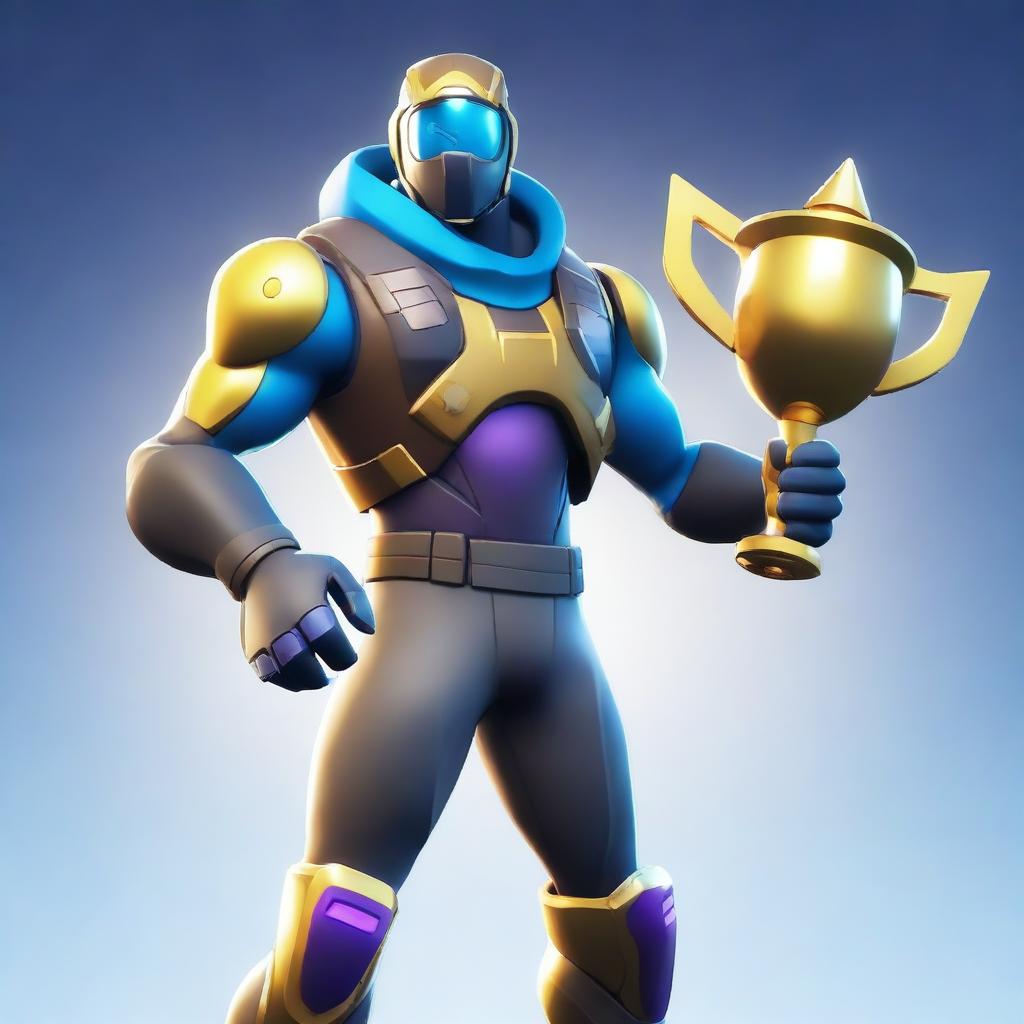 This is a vibrant, highest quality digital art image of the Fortnite character Iso, outfitted in his distinctive skin