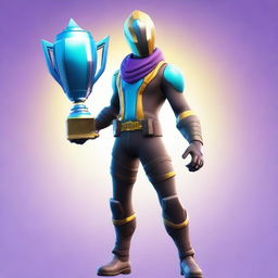 This is a vibrant, highest quality digital art image of the Fortnite character Iso, outfitted in his distinctive skin