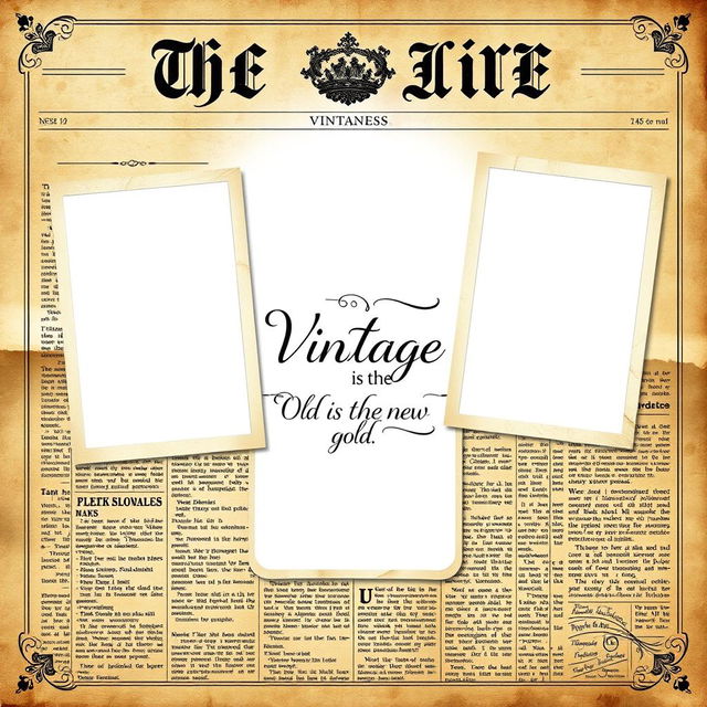 A digital template that resembles an old vintage newspaper, designed for a creative collage