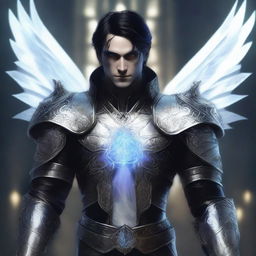 Picture a striking digital art piece featuring a male changeling cleric