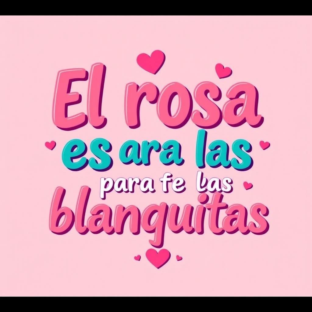 A vibrant image with a soft pink background featuring the phrase "El rosa es para las blanquitas" prominently displayed in stylish, playful typography