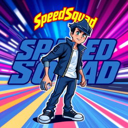An avatar featuring the text 'SpeedSquad' in bold, dynamic lettering, with a character named Max depicted in a stylish, cool manner