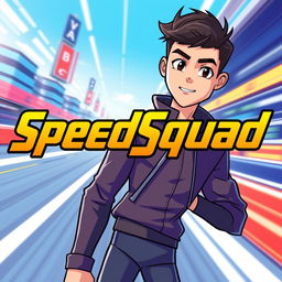 An avatar featuring the text 'SpeedSquad' in bold, dynamic lettering, with a character named Max depicted in a stylish, cool manner