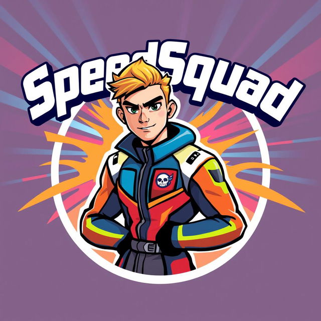 A vibrant and dynamic avatar featuring the bold, stylized text "SpeedSquad" prominently displayed