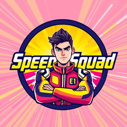 A vibrant and dynamic avatar featuring the bold, stylized text "SpeedSquad" prominently displayed