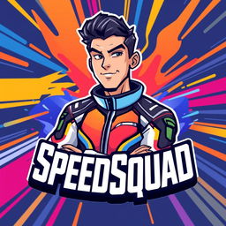 A vibrant and dynamic avatar featuring the bold, stylized text "SpeedSquad" prominently displayed