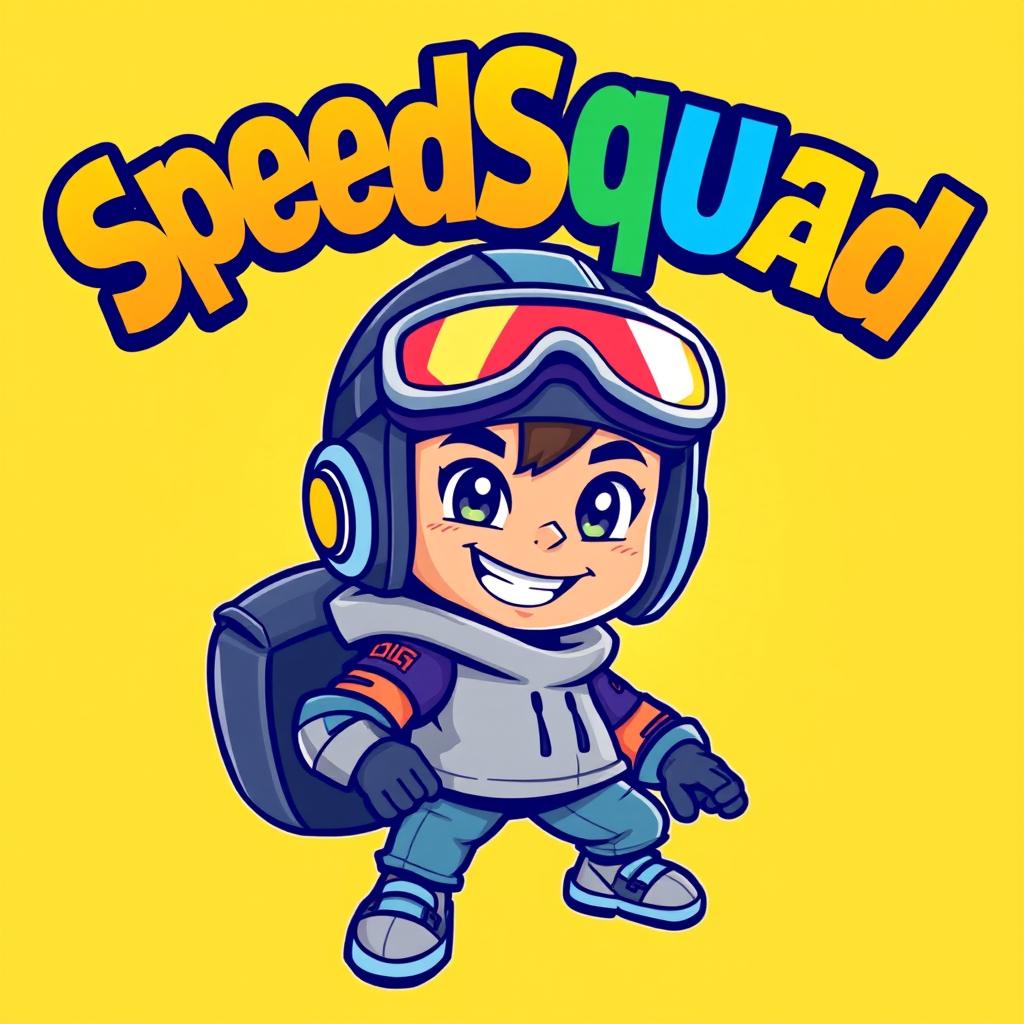 A colorful avatar featuring the text "SpeedSquad" prominently displayed in a playful, bold font