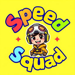 A colorful avatar featuring the text "SpeedSquad" prominently displayed in a playful, bold font