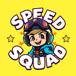 A colorful avatar featuring the text "SpeedSquad" prominently displayed in a playful, bold font