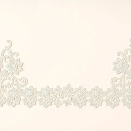An elegant design featuring intricate border lace, showcasing delicate floral patterns intertwined with ornate swirls