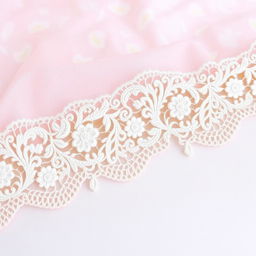 An elegant design featuring intricate border lace, showcasing delicate floral patterns intertwined with ornate swirls