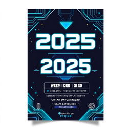 A modern, eye-catching flyer design for an event in the year 2025