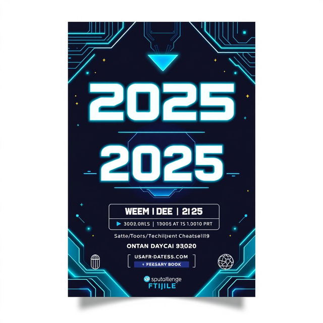 A modern, eye-catching flyer design for an event in the year 2025