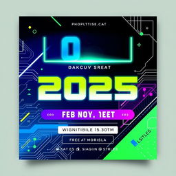 A modern, eye-catching flyer design for an event in the year 2025