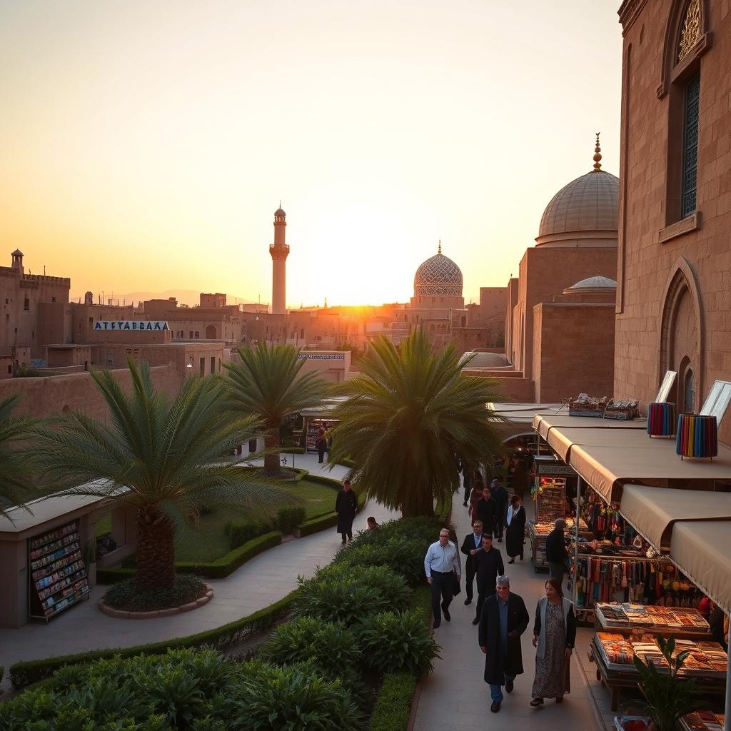 A beautiful walkthrough in the historical city of Yazd, showcasing the unique desert architecture with mud-brick buildings, winding streets, and vibrant bazaars