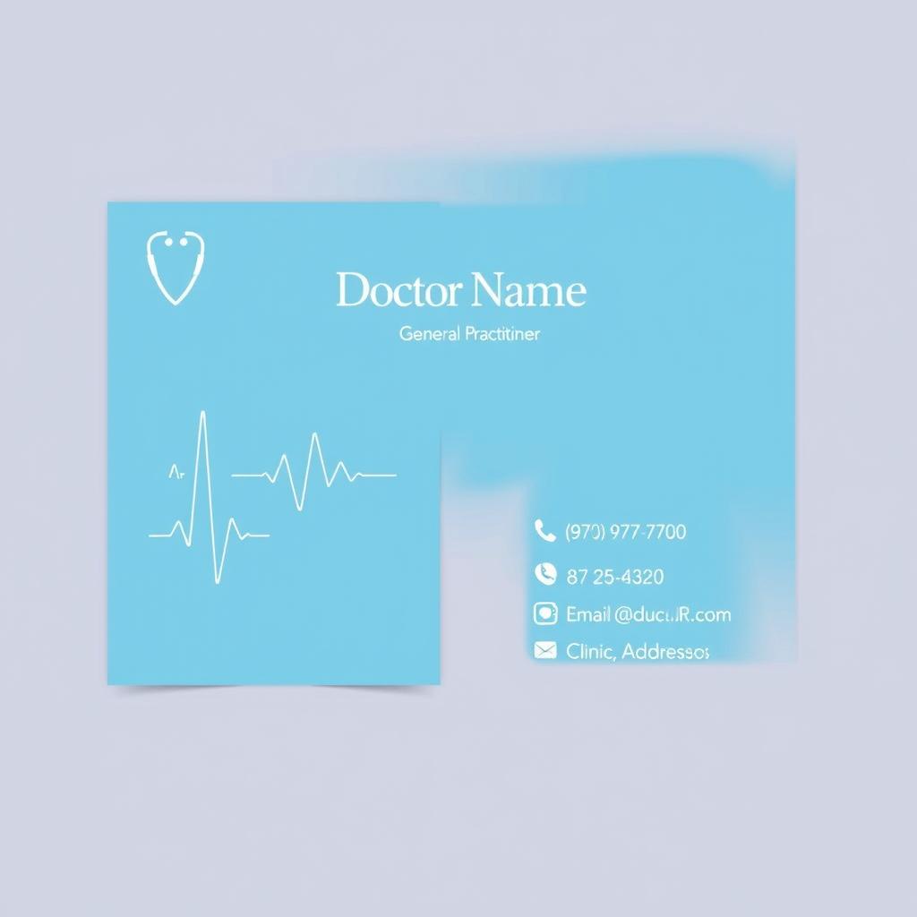 A stylish and professional visiting card design for a doctor, featuring a clean and minimalist layout